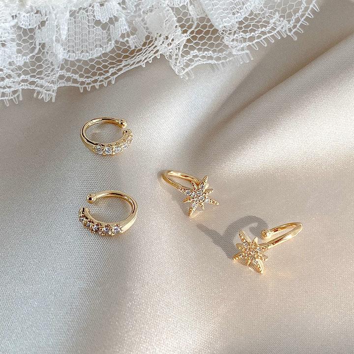 Diamond-set Ear Clips, Cold Wind Temperament, Earbone Nails, No Ear Holes, Fairy Energy, Mori Super Fairy