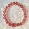 Natural Strawberry Crystal Bracelet for Women - Pink Ice Crystal Peach Blossom Design, Ideal As a Couple's Gift.