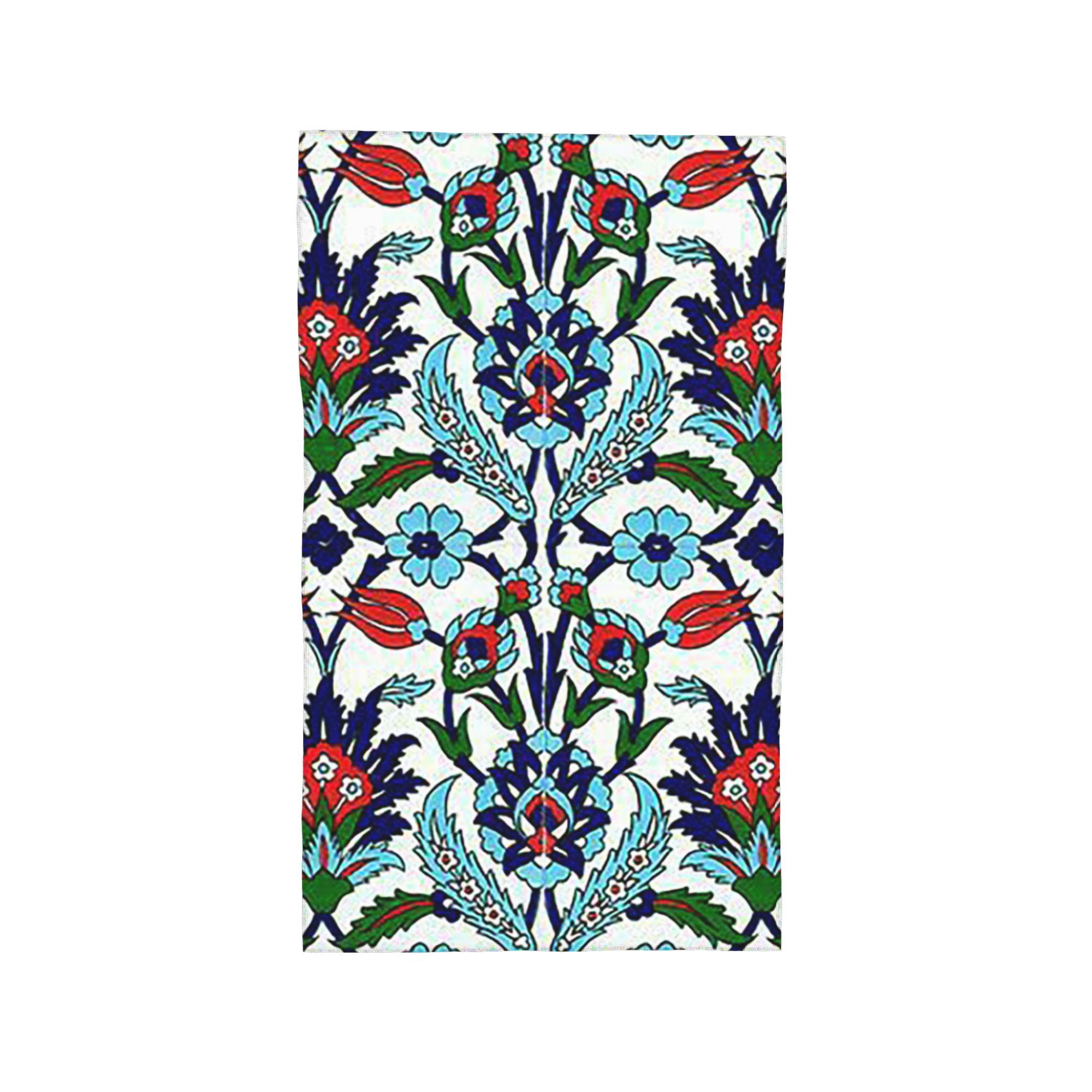 

Turkish Iznik Floral Soft Face Towel Quick Dry Pool Bath Cotton Towels Breathable W30*H60(CM)