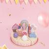 CPCCE Pretend Play Wooden Birthday Cake Toy Set for Kids