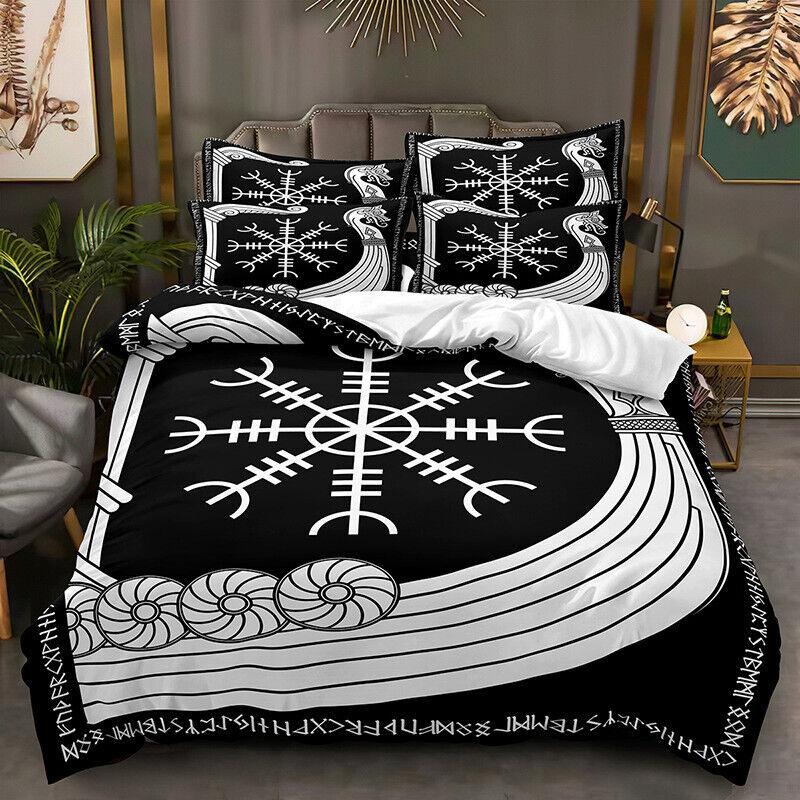 Viking Mythology 3D Duvet Cover Pillowcase Single Double King Bedding Set Gift