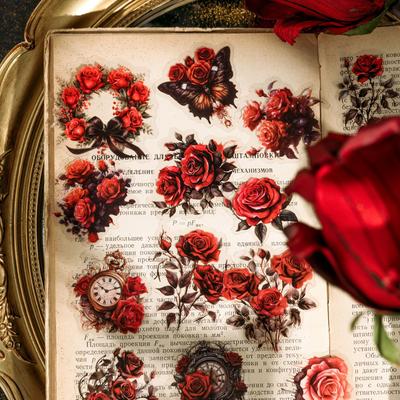 40pcs/1lot Kawaii Stationery Stickers Rose Love Letter Junk Journaling  Mobile Scrapbooking for Stickers Scrapbook