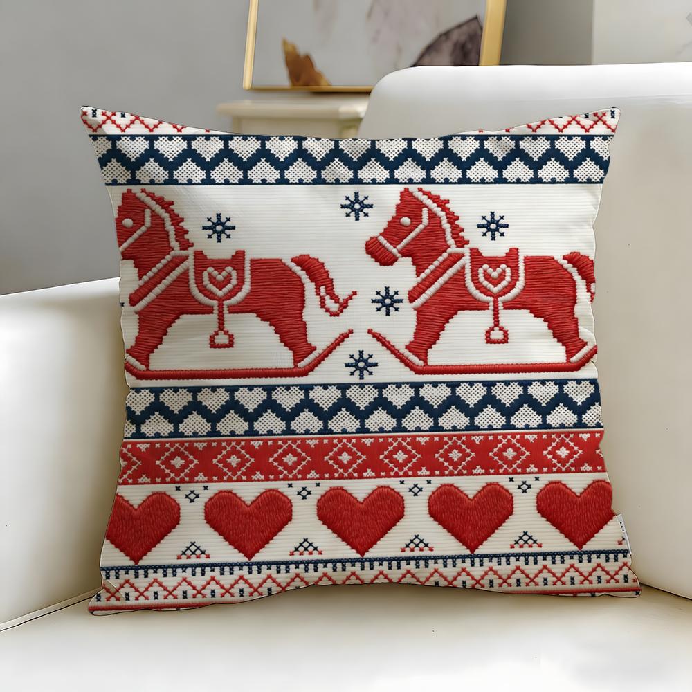Fair Isle Muster Kissenbezug Weich Leicht zu Waschen Kissenhülle Vielseitig für Sofa Bett Reise und Büro