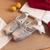 Sheepskin version~ retro ugly cute sports summer wear hiking shoes women's versatile casual hollow sandals Velcro single shoes