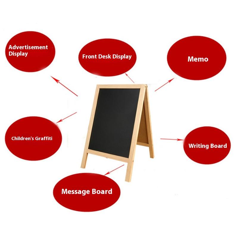 1Pc Independent Double-sided Blackboard Wooden A Frame Is Used For Sketchpad Teaching Mini Board Activity Sign Party Decoration