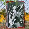 Tin Sign Music Retro Rock Band Woman Guitar Stage Poster Wall Decor Vintage Metal Signs for Bar Pub Cafe Home Garage Black Whi
