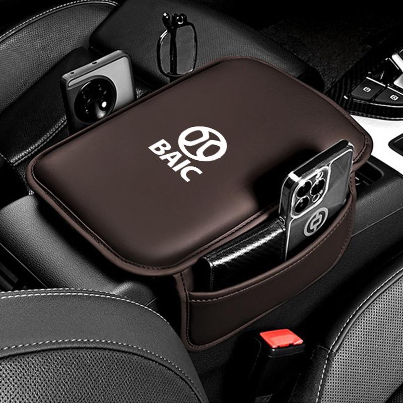 Center Console Arm Rest Protector Leather Car Armrest Box Pad Storage Pocket for BAIC BJ40 BJ30 BJ60 BJ80 X7 X55 X35 Plus Pro SE