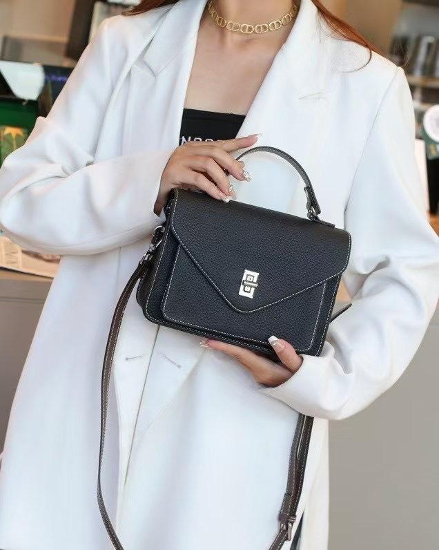 Pattern Cowhide Small Square Bag Women's New Women's Leather Bag Commuter Casual Versatile Shoulder Messenger Bag