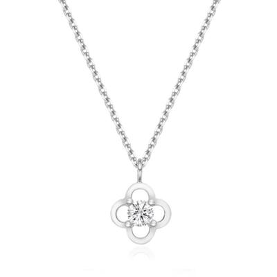 Line Flower Cubic Necklace