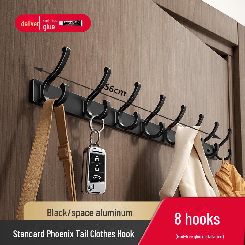 Punch-Free Door Hooks for Clothes, Coats, and Hats – Wall-Mounted Row Hooks for Entryway Wardrobes