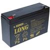 Batterie Au Plomb - LONG - PBLO-6V012-F1A - 6 V - 12 Ah - Type F1 (WP12-6S)