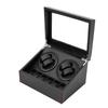4+6 Automatic Watch Winder Box Carbon Fiber Display Case 10 Watch Storage Rotation
