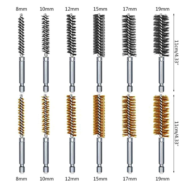 12Pieces Cleaning Brush for Power Drill Impact Driver with Different Size for Cleaning Steel Parts,Machinery,Metal Parts