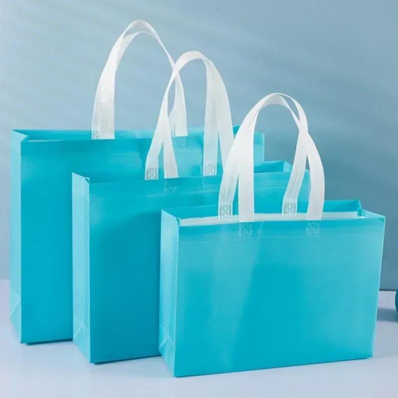 10pcs Coated Non-woven Fabric Bag Clothing Nonwovens Pack Handbag Environmentally Friendly Gift Shopping Packaging Pouch