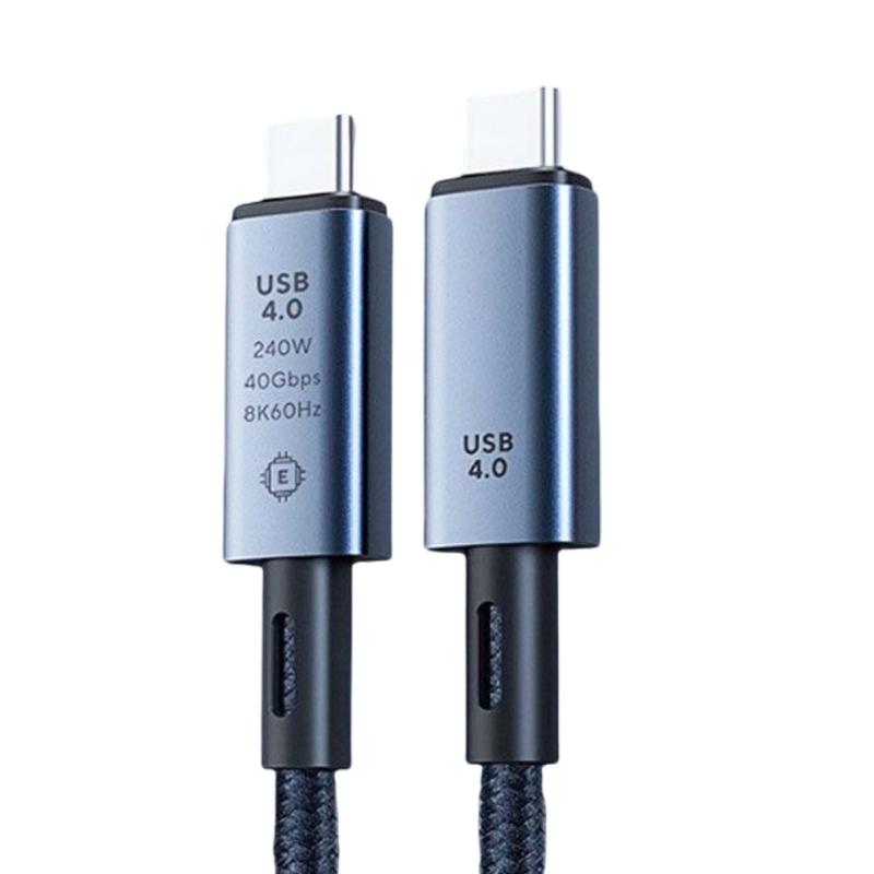 USB4 Type C To Type C Cable for 8K Video and 240W Fast Charging TypeC Cord Compatibles Phones Tablets And More
