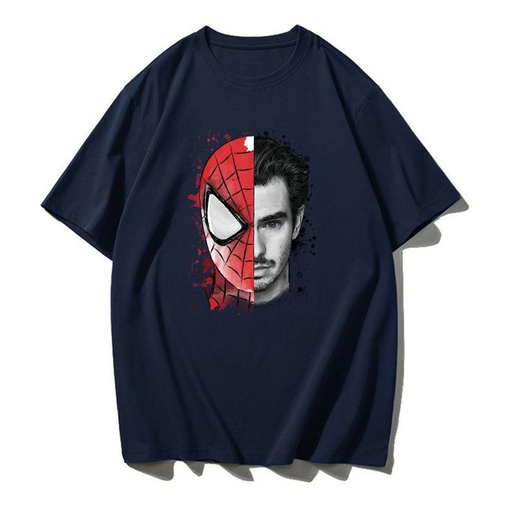 Authentic 2026 Summer Collection New SpiderUnisex HalfPortrait Pattern LargeSized Unisexs Loose Casual Pure Cotton TShirt