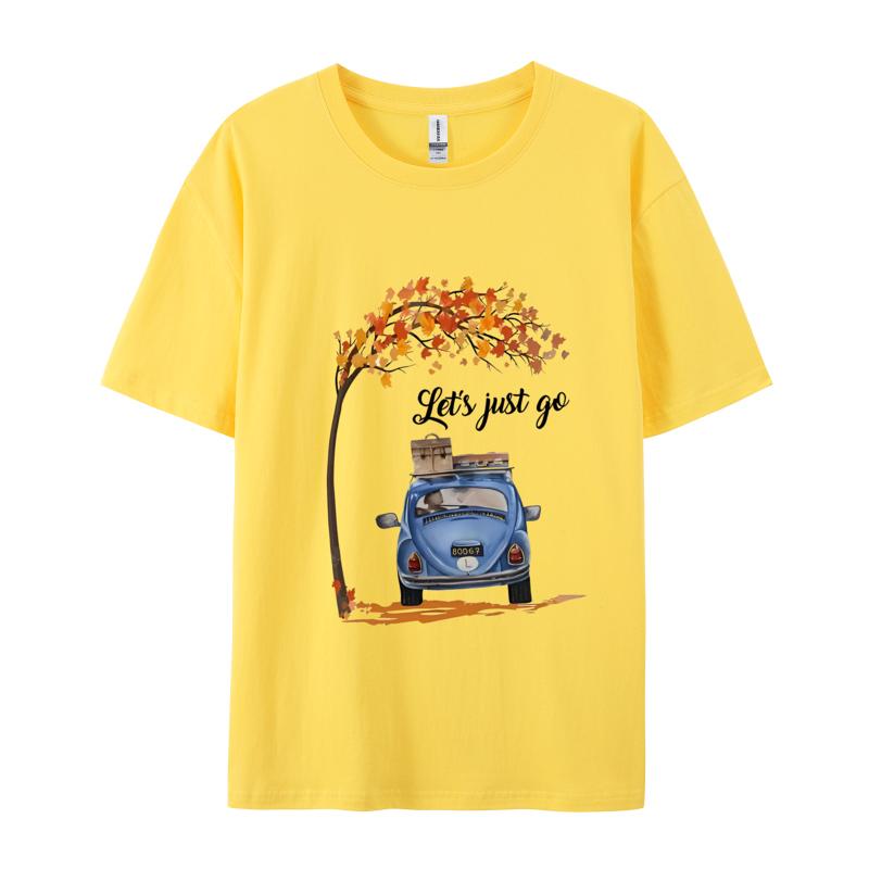 Travel Tshirt Letsjust Go Oneck Top Tshirts Thanksgiving Day Tees Short Sleeve For Unisex Discount Cotton