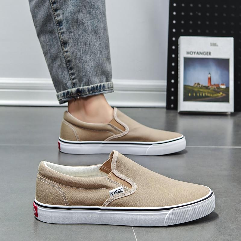 Couple Set Flat Bottom Rubber Sole Comfortable Sneakers Spring New Men's Style Casual Canvas Slip-On Breathable Couple's Shoes