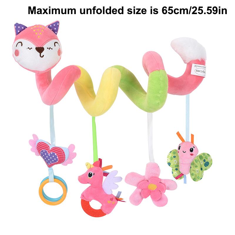 Plush Spiral Baby Toy for Stroller Crib Hanging Sensory Rattle Teether Interactive Newborn Comfort Early Learning Montessori