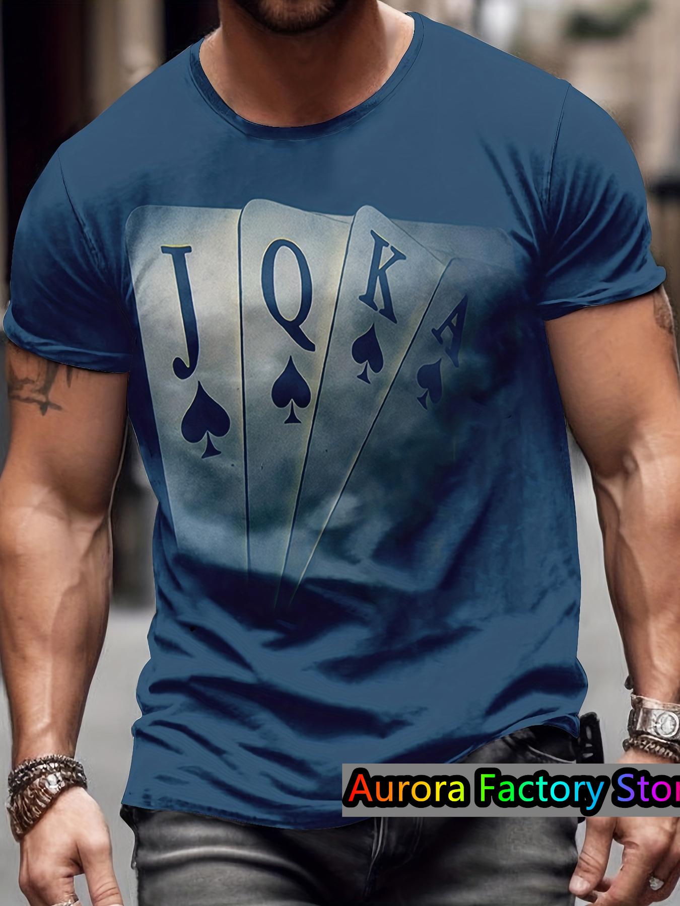 

Poker Elements 3D Digital Pattern Print Чоловіча футболка з повсякденними зручними футболками з короткими рукавами Пуловер Топи Чоловічий літній одяг XXXL