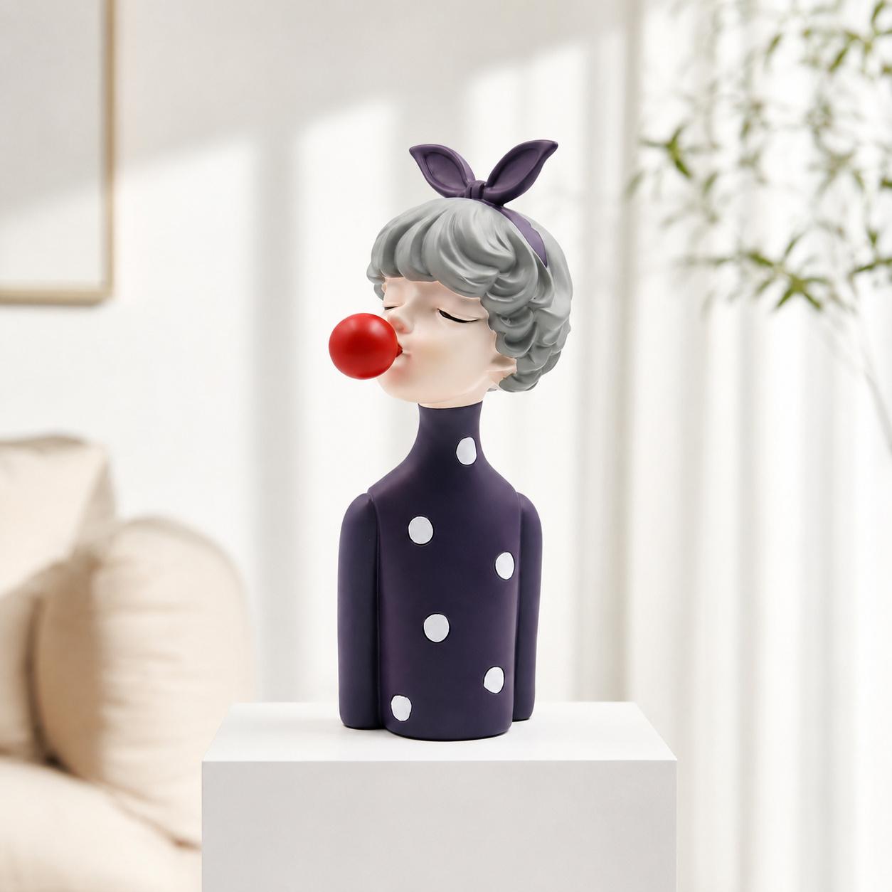 Nordic Bubble Girl Resin Figurine Modern Home Decor Resin Ornament озеро синий