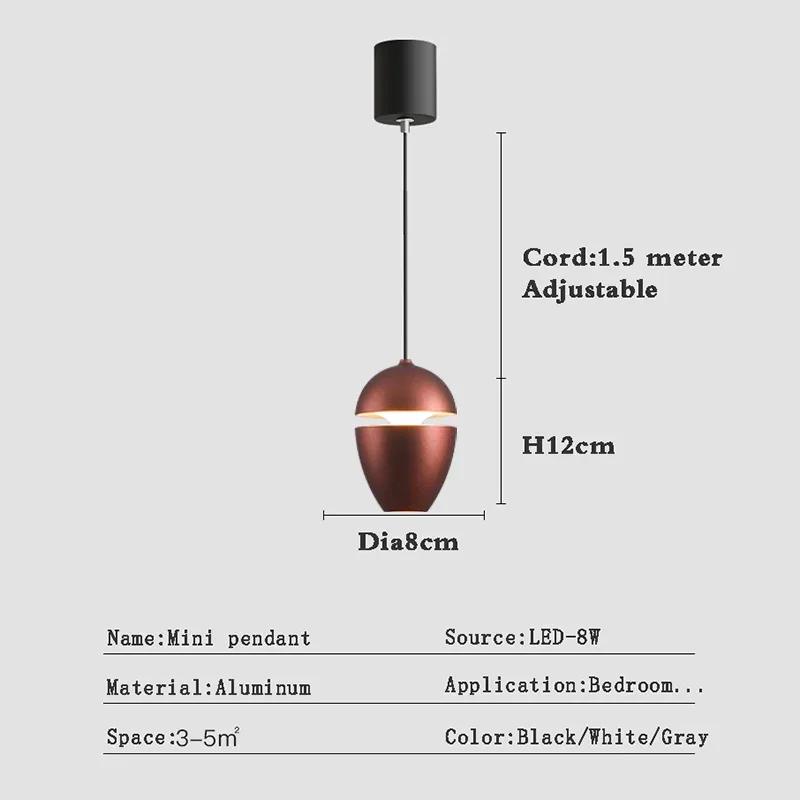 Lamp Nordic Minimalist Modern Bedside Pendant Light Fixtures , Single-Light Ceiling Light Fixture For Bedroom, Kitchen, Entryway