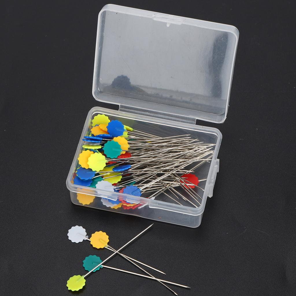 100pcs Flower Head Sewing Pins Flat Head Straight Quilting Pins for Sewing   Projects