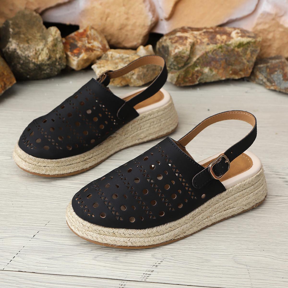 

Модные женские тапочки с вырезами, дышащие сандалии, летняя уличная повседневная обувь, легкая подошва, повседневные сандалии, шлепанцы женские 35 чёрный