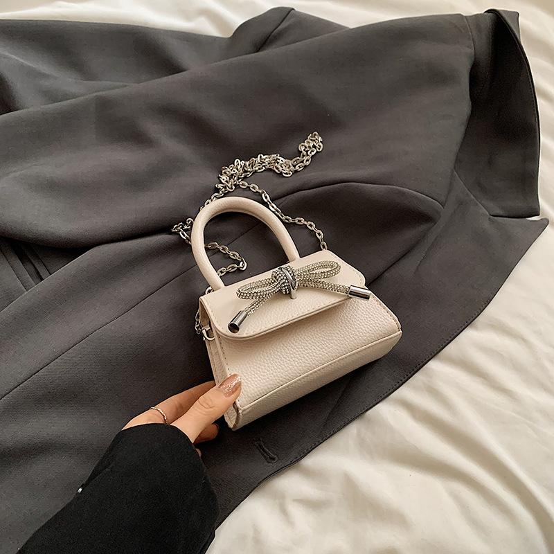 Bow Fashion Korean Version of Gentle Mini Handbag 2025 Spring and Summer New Versatile Ins Shoulder Messenger Bag Tide