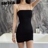 GMXIA Sexy Damen Etuikleid Schwarz Ärmellos Neckholder Clubwear Bodycon Einfarbiges Minikleid Damenkleider Sommerkleidung Zum Ausgehen