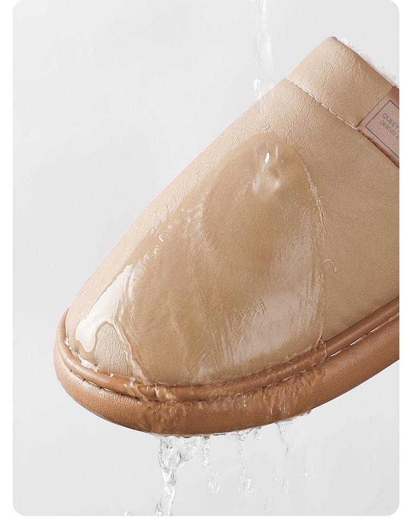 2025 New Unisex Cotton Slippers - Thick Bottom, Plush Lining, Non-slip, Waterproof for Indoor Autumn/Winter Wear