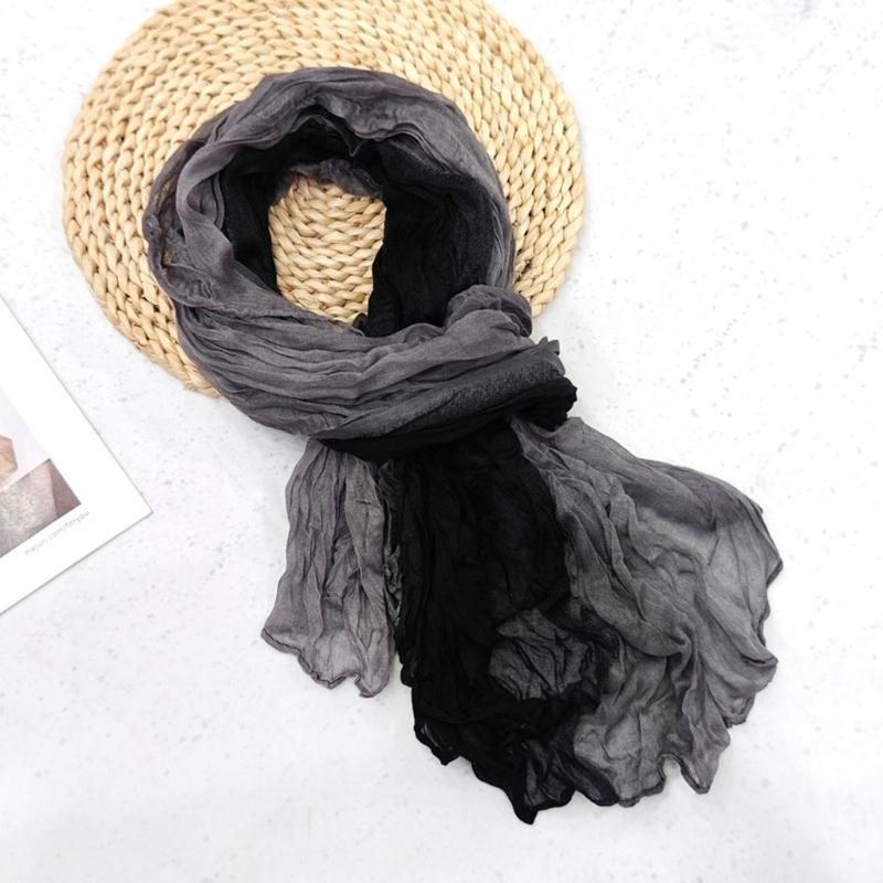 Eleganter gedrehter Plissee-Schal Polyester Mehrzweck Langer Schal für Frühling Herbst Tägliches Büro-Outfit All Matching Accessoire