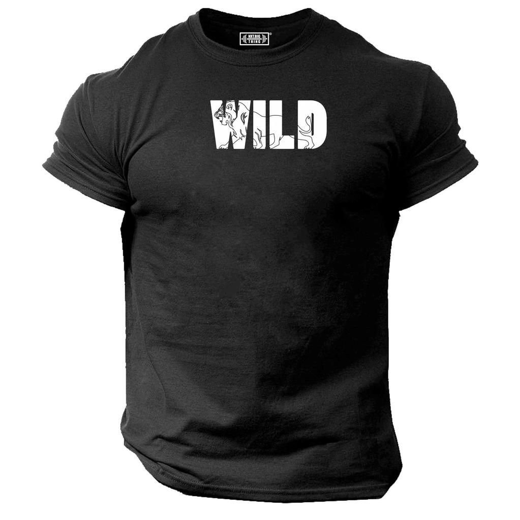 Wild Lion T Shirt Gym Clothing Bodybuilding Training Workout Exercise Beast Top