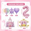 7PCS/set Princess Theme Castle Carriage Aluminum Film Balloons Children's Party Girl Birthday  Baby Showers Balloon Supplies