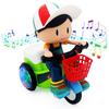 Triciclo Elettrico Giocattolo con Funzione Musicale, Moto Colorata Luminosa per Regalo ai Bambini
