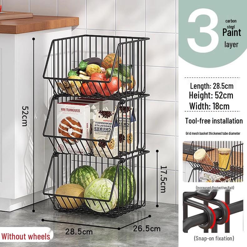 Multi-Layer Floor-Standing Kitchen Rack for Vegetables & Fruits