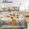 Giraffe Pattern Bedding Quilt Set Quilt Cover Pillowcase Home Decoration Birthday Gift (1 * duvet cover + 2 * pillowcase, without core)