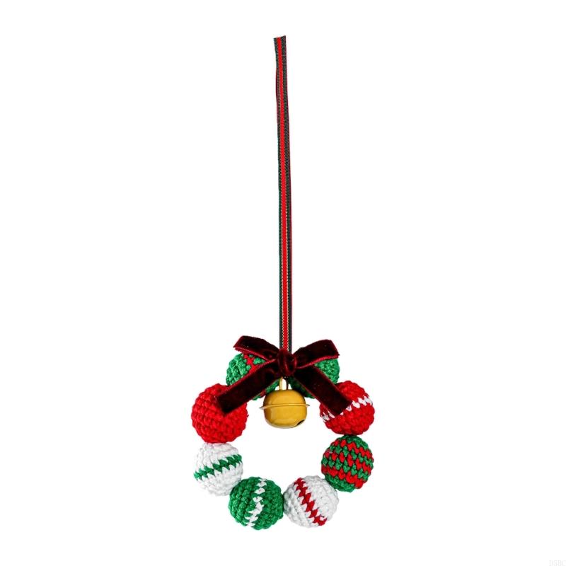 

Santa Knitted Wreath Handcrafted Christmas Hanging Decoration For Home Festival Party