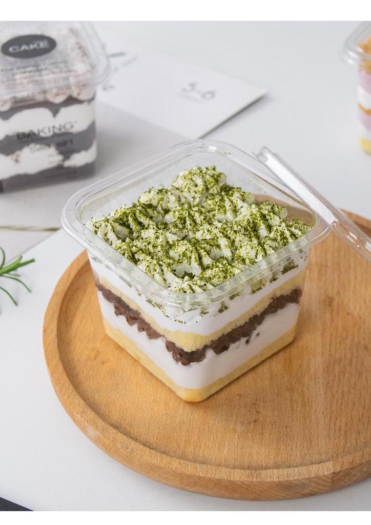Square Mousse Soy Milk Cake Box: Wooden Cup Packaging for Tiramisu and Dessert Baking