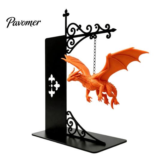 Akcesoria do domu w stylu smoczym Magiczna Pływająca Półka Lampka, Ciepłe Nocne Światło LED, Dekoracja Statua Magii Fantasy Wystrój Kącika do Czytania, Unikalne