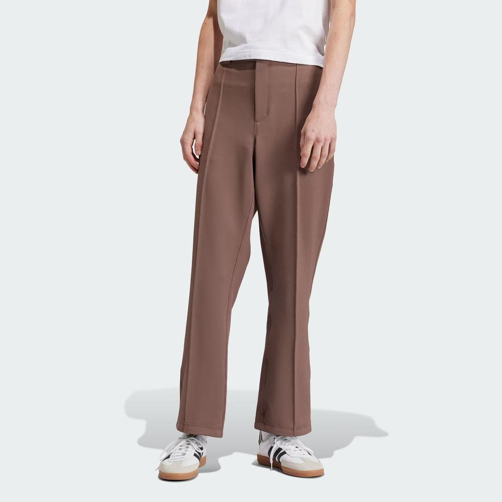 Adidas Originals Premium Ref Pants Solid Color Logo Embroidered Knitted Sports Pants Men Bottoms Rocky-Deep-Earth-Brown IS1415