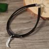 Elegant Modifiable Marine Sphere Necklace With Thin Faux Leather Cord For Stratified Jewelry Appearance