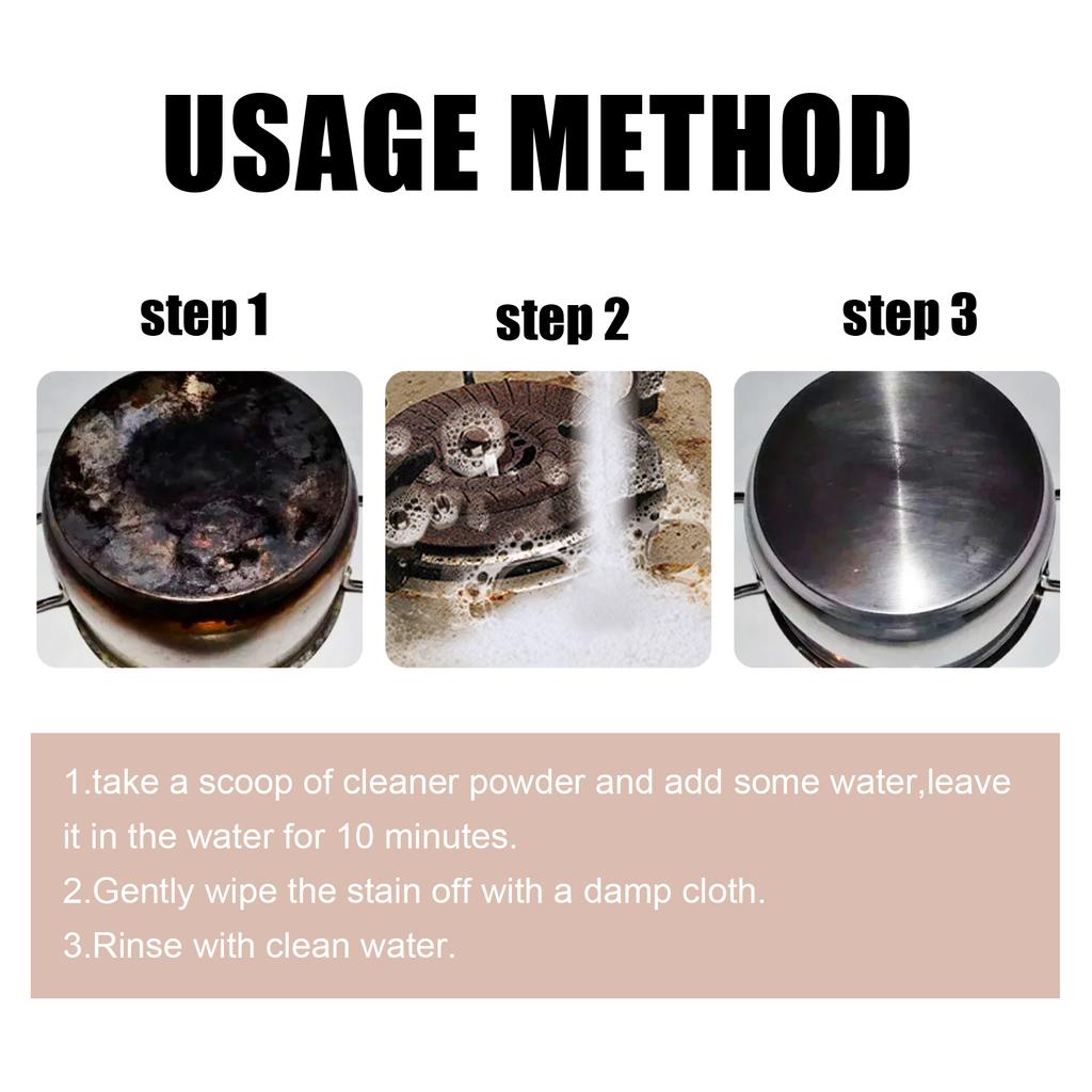 Multi-Purpose Kitchen Cleaning Powder Heavy Dirt Cleaner Agent For Stove Oven Range Hood Sink Stainless Steel Cleaner Polish