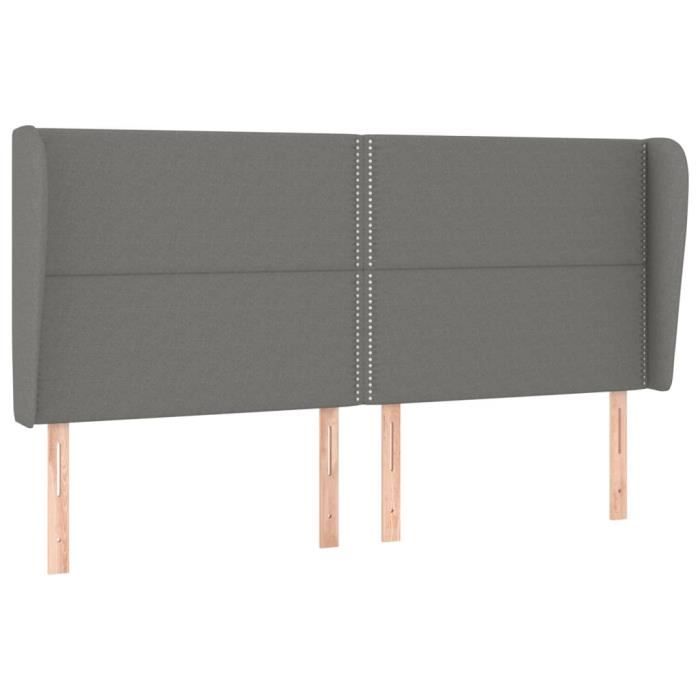 VidaXL Headboard with Ears Dark Grey 203x23x118-128 Cm Fabric3117839