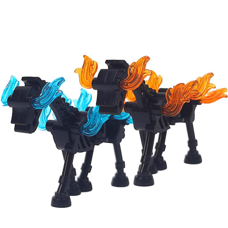 Halloween Decorative MOC Building Blocks Pumpkin Carriage Tombstone Skeleton Flame Horse Accessories Elf House Bricks Toys Gifts