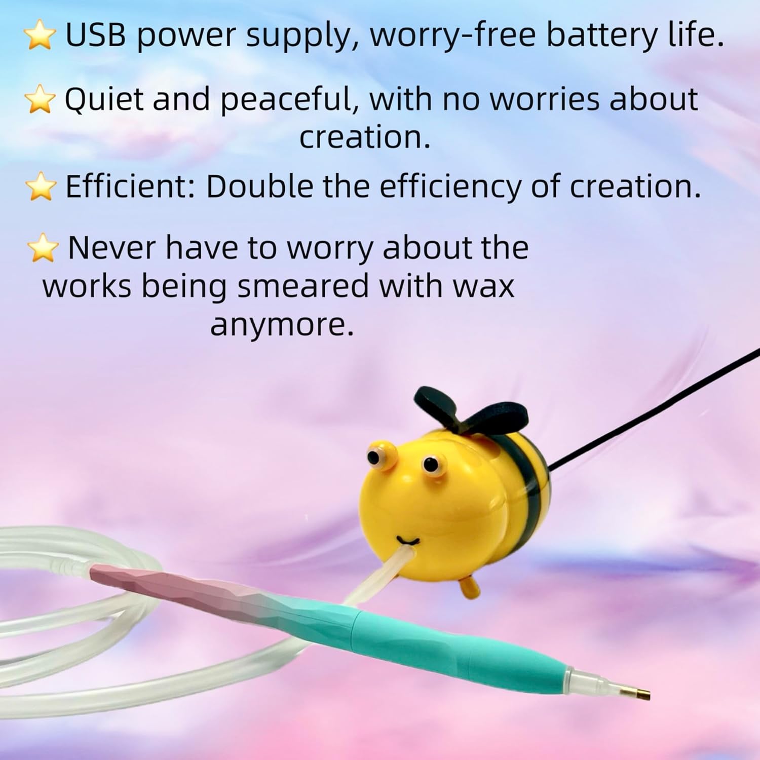 

Maylmc Электрическая ручка для алмазной вышивки с технологией Smart Vacuum - Набор инструментов для искусства с регулируемым всасыванием и безвосковым дизайном, Вакуумная алмазная вышивка