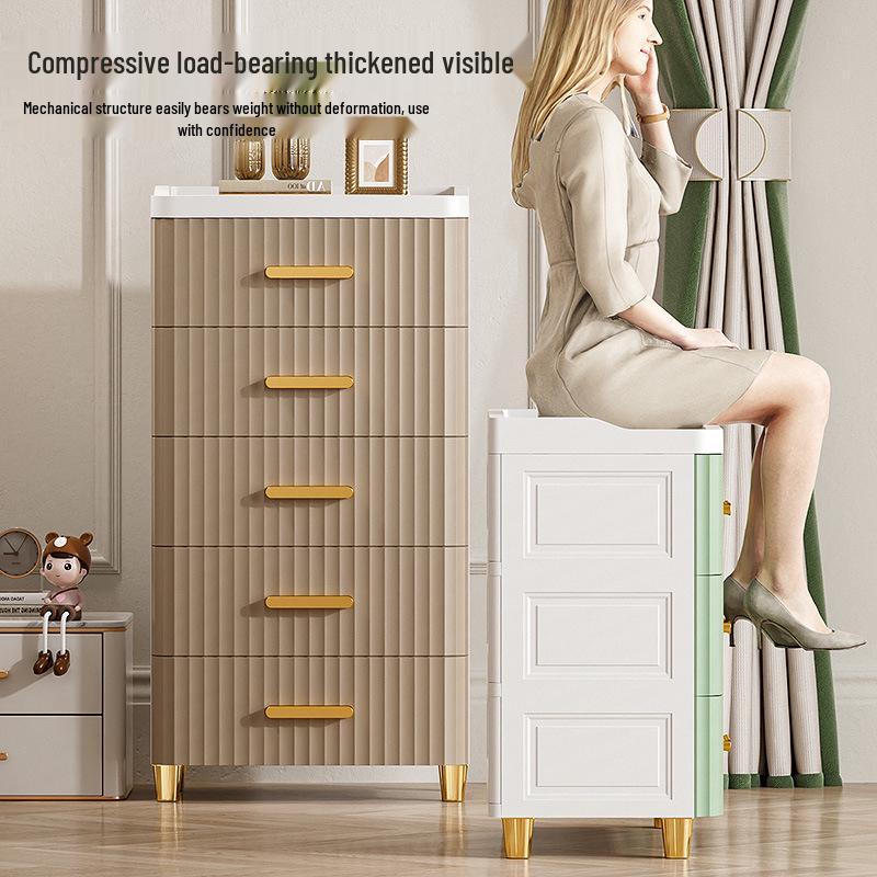 Multi-Layer Plastic Storage Cabinet for Living Room and Bedroom