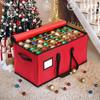 Caixa de Armazenamento para Decoração de Bola de Natal Organizador de Enfeites de Natal Caixa com Grade Ajustável e Removível Saco para Laços de Natal