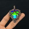 Multi Color Druzy Pendant, 999 Copper Wire Wrapped Gemstone Jewelry, Handmade Pendant, For Mother Day