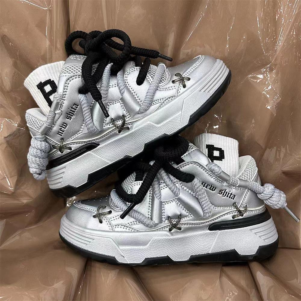 

Новинка 2024 года, спортивная дышащая, износостойкая и амортизирующая женская спортивная обувь, мужская баскетбольная обувь, повседневная обувь для пар 36 серебряный